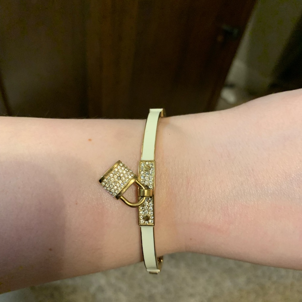 Michael Kors bracelet white and gold diamond lock